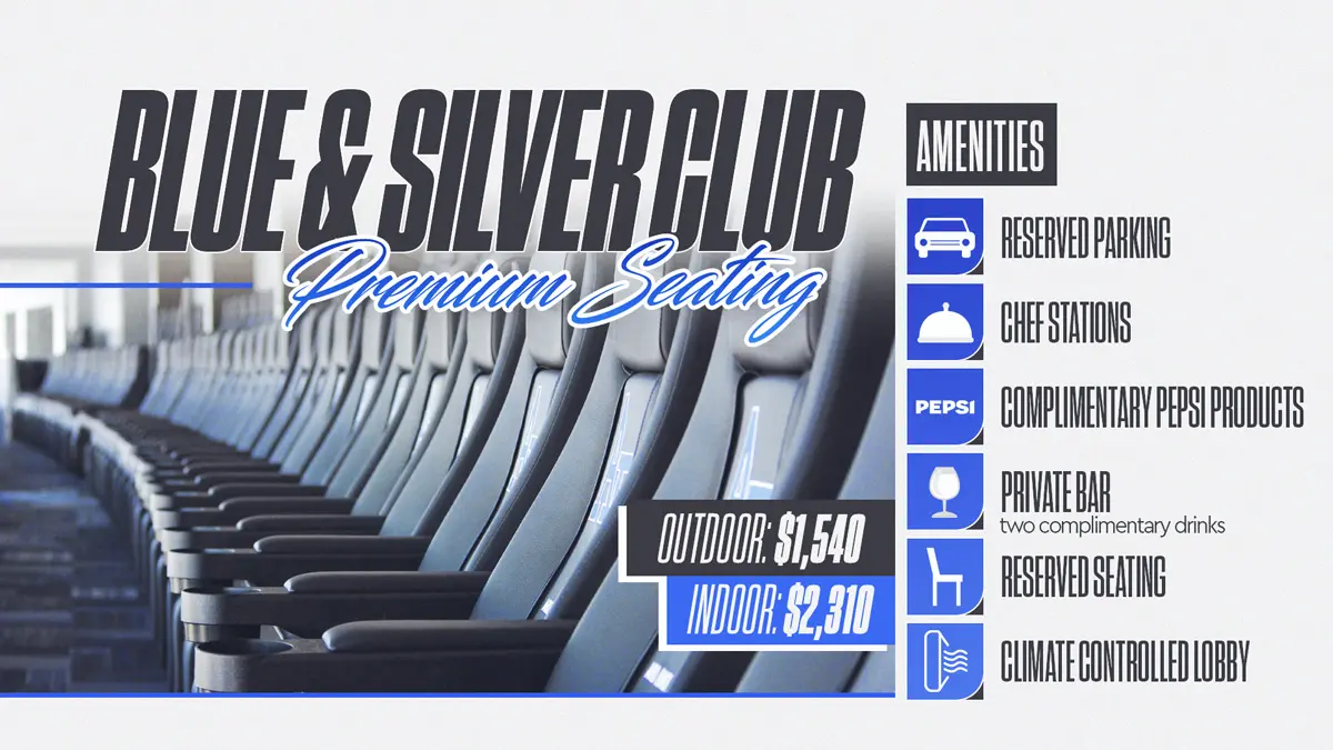 list of Blue and Silver Club amenities