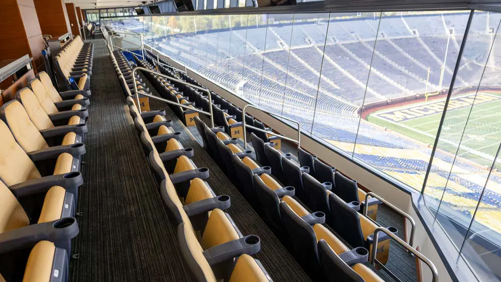 Football field from suite