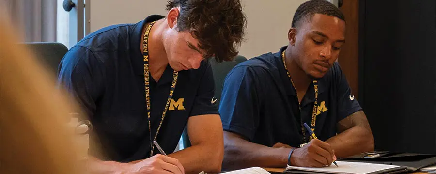 students writing