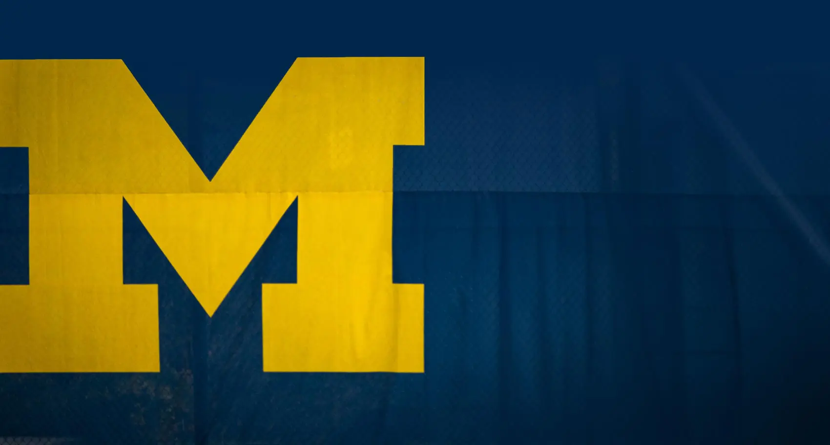 M logo on fence