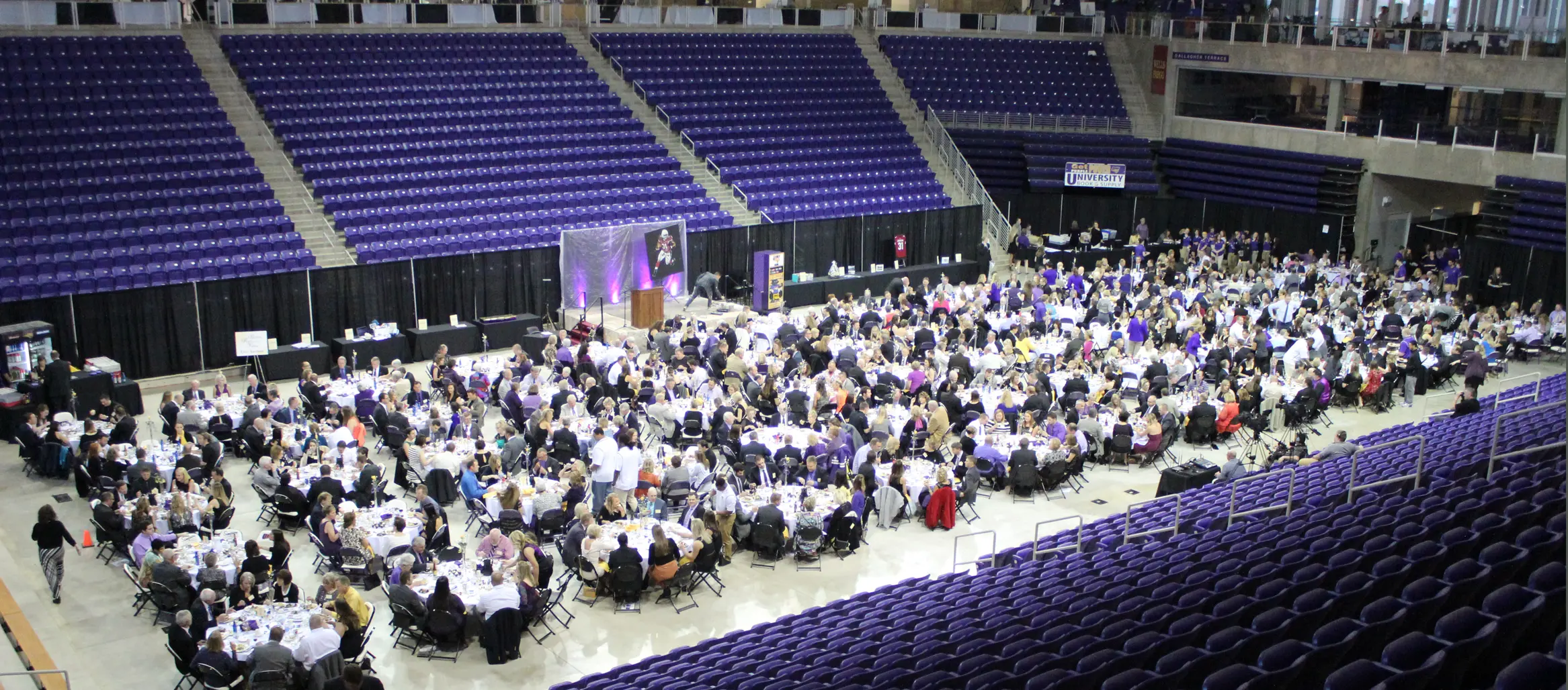 Crowd at tables at event