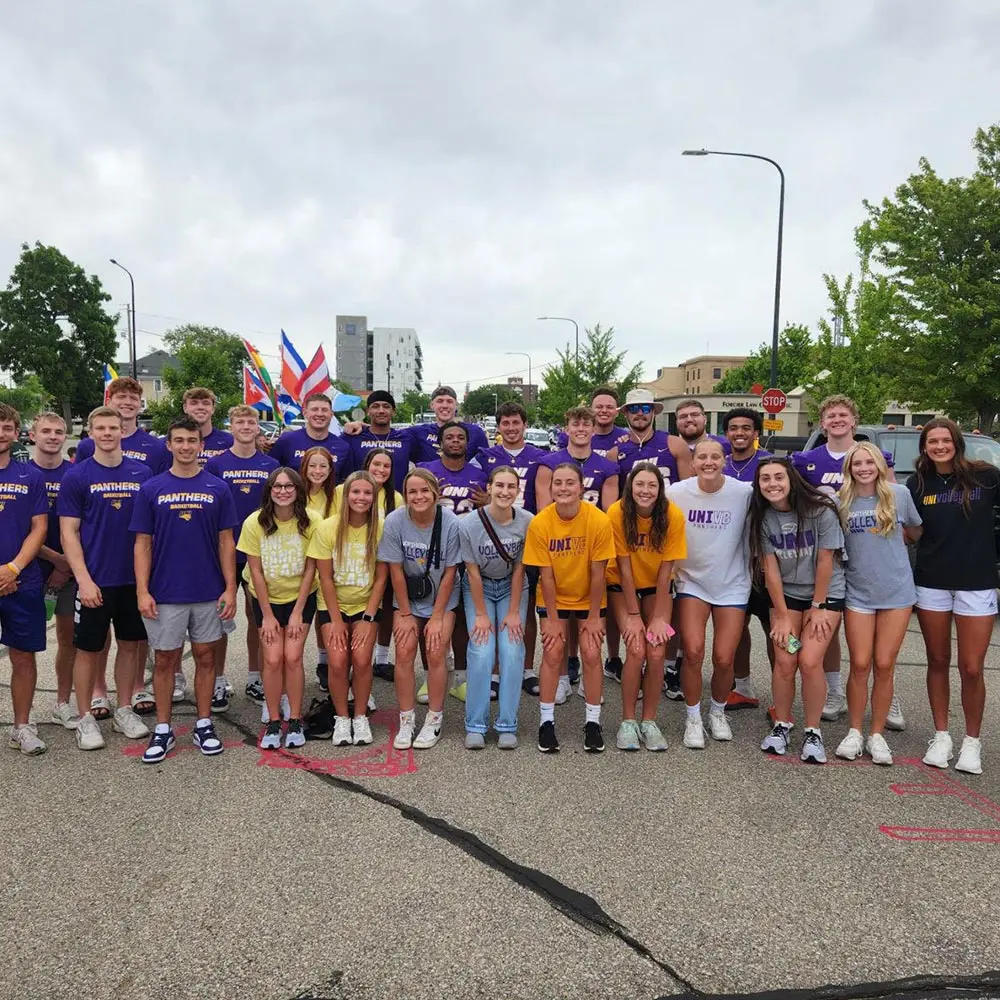 a group of students posing